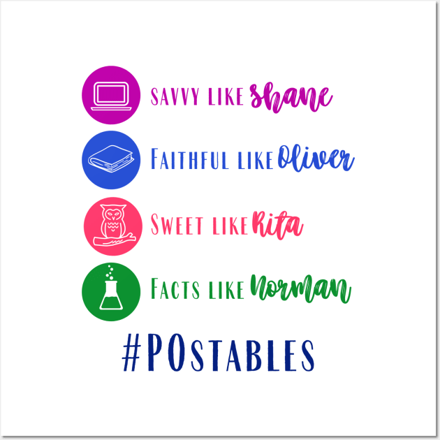 POstables - Shane, Oliver, Rita and Norman (Color Version) Wall Art by Hallmarkies Podcast Store